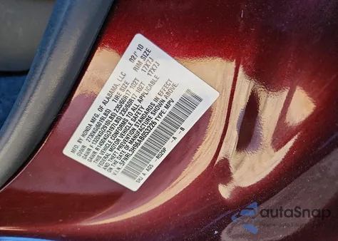 2010 Honda Odyssey Touring из США, поврежденный, VIN 5FNRL3H96AB053226